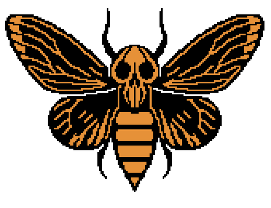 Moth Skull Graphghan Crochet Panel Pattern