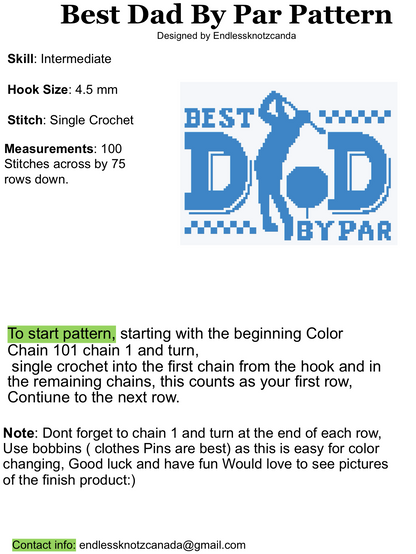Best Dad By Par Graphghan Crochet Pattern