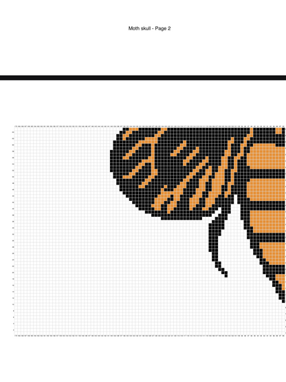 Moth Skull Graphghan Crochet Panel Pattern