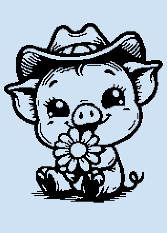 Howdy Piggy Graphghan Crochet Pattern