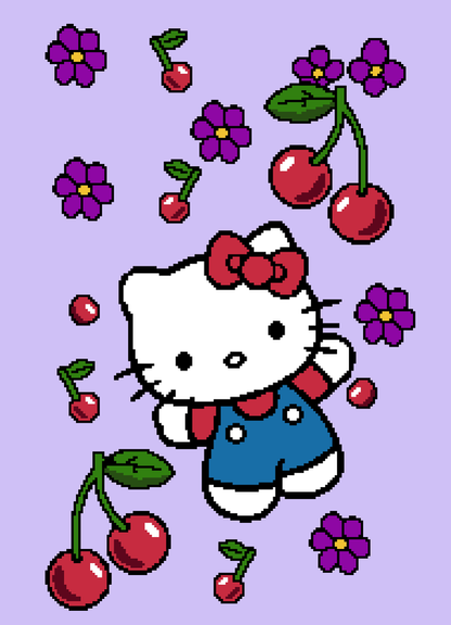 Hello Kitty Cherries Crochet Graphghan Pattern