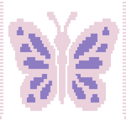 Butterfly Over-lay Mosaic Crochet Pattern with Color Changes Small Panel/ Pillow