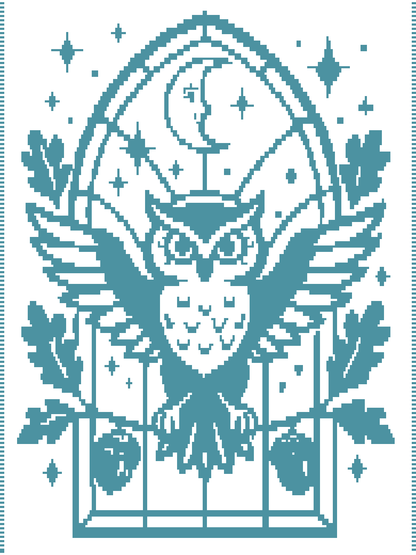 Owl Over Night Over-lay Mosaic Crochet Pattern Graphgan