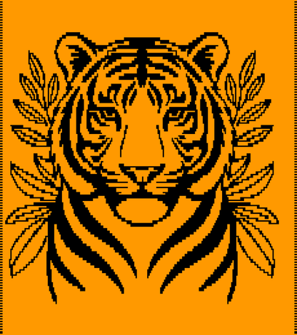 Tiger Over-lay Mosaic Crochet Pattern Graphghan