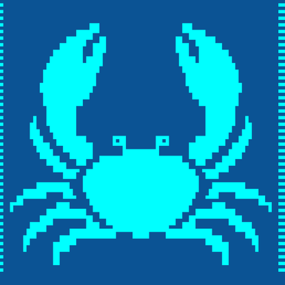 Crabby Sandy Over-lay Mosaic Crochet Pattern Graphghan Beginner