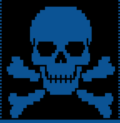 Skull Panel  Over-lay Mosaic Crochet Pattern Graphghan