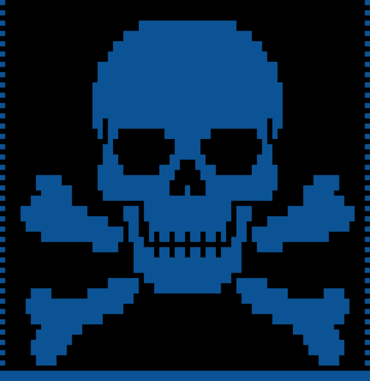 Skull Panel  Over-lay Mosaic Crochet Pattern Graphghan