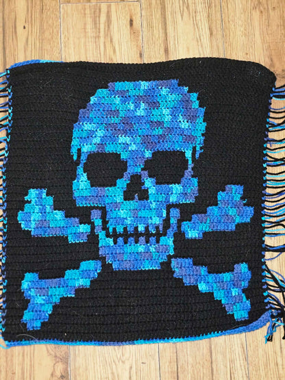 Skull Panel  Over-lay Mosaic Crochet Pattern Graphghan