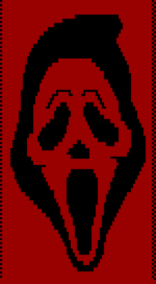 Ghost Face Panel  Over-lay Mosaic Crochet Pattern Graphghan
