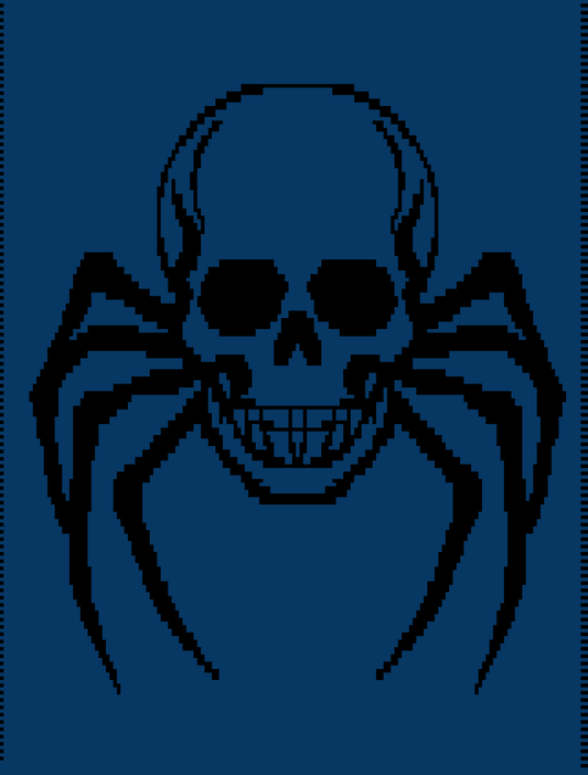 Spider Skull Over-lay Mosaic Crochet Pattern Graphghan