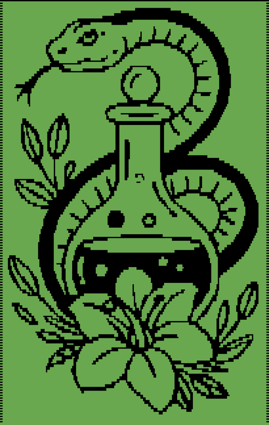 Snake Potion Over-lay Mosaic Crochet Pattern Graphghan Blanket