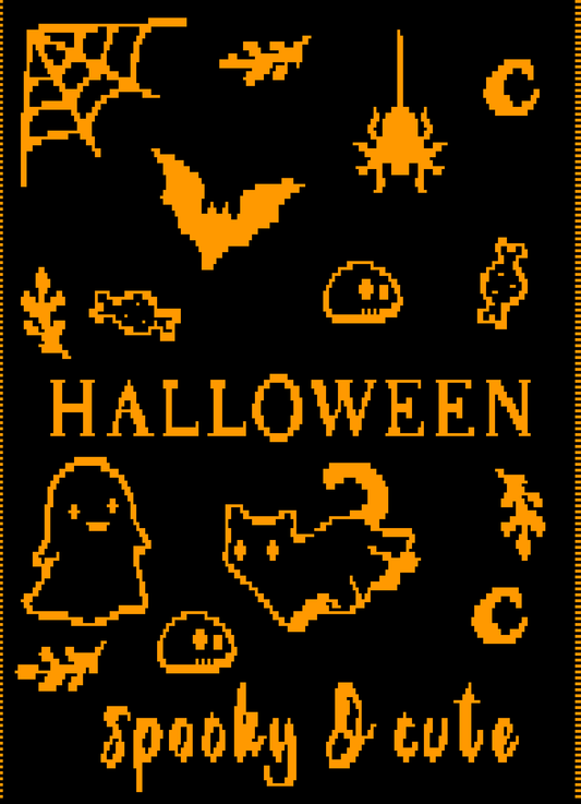 Halloween Spooky & Cute Over-lay Mosaic Crochet Pattern Graphghan