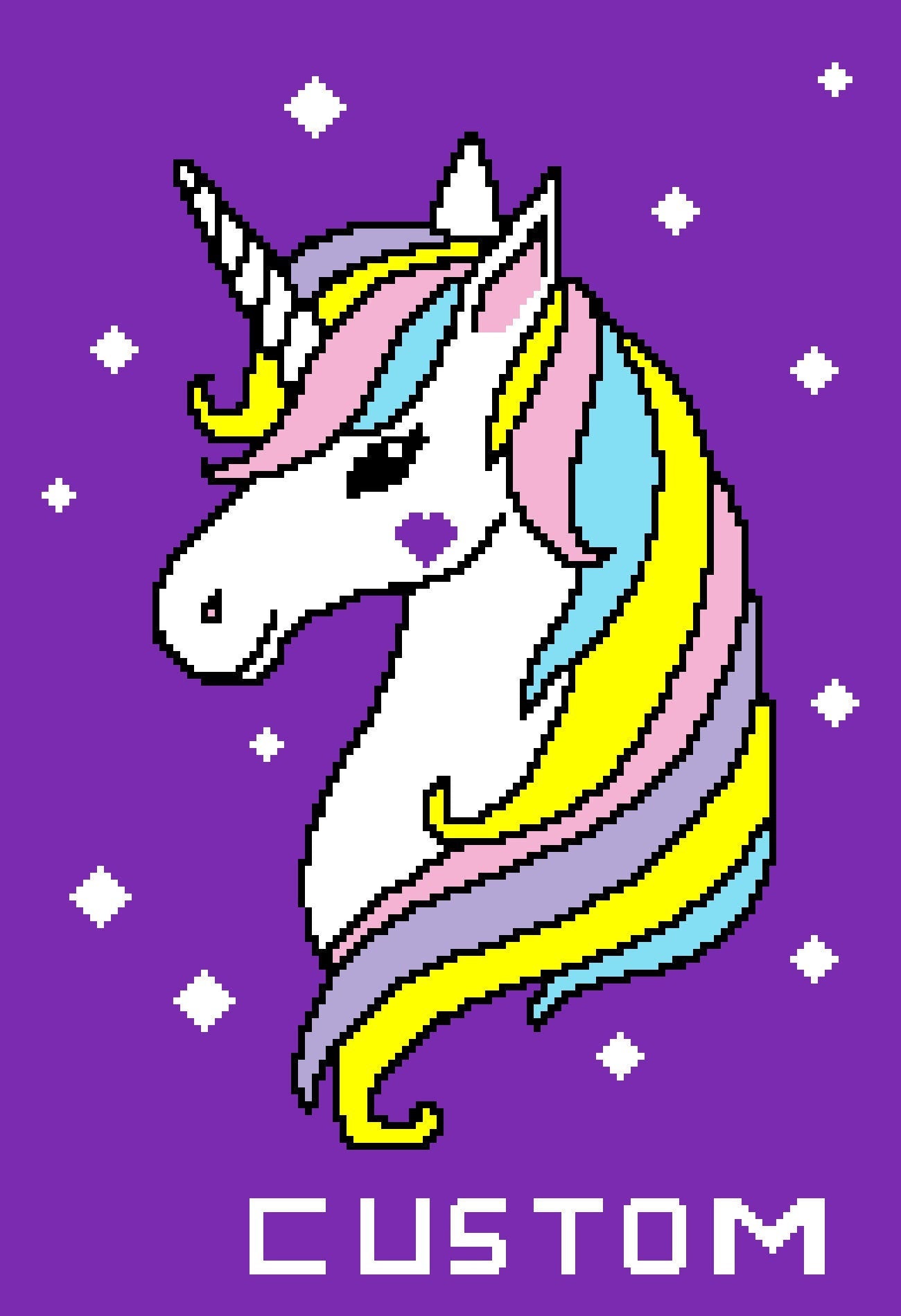 Custom Twin size Unicorn Beauty Graphghan Pattern