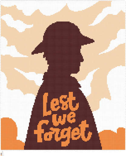 Lest We Forget Graphghan Pattern/ Single Crochet