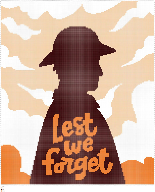 Lest We Forget Graphghan Pattern/ Single Crochet