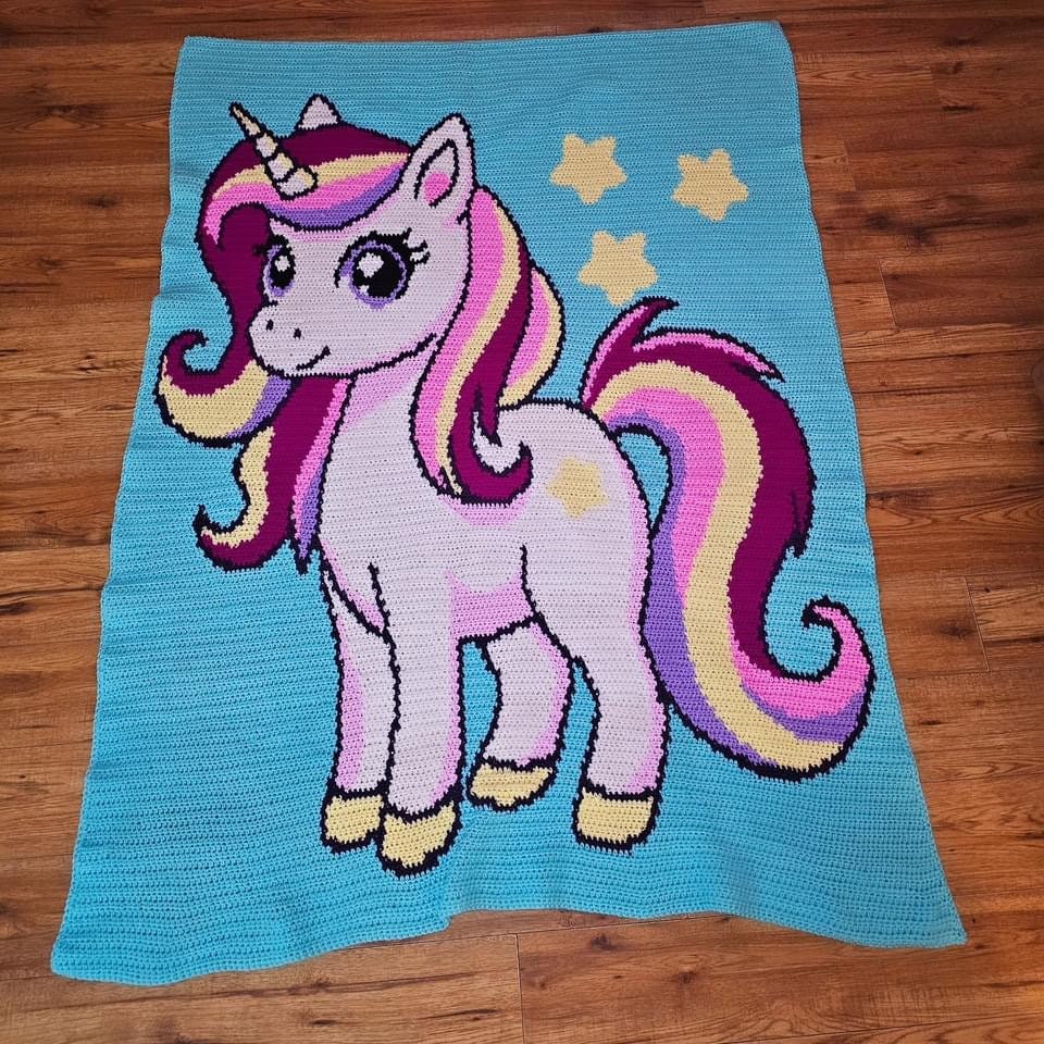 Two Colour Graphghan Pattern Magic Pony Graphghan Crochet Pattern β EndlessknotzCanada
