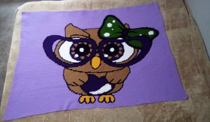 Purple Owl  Crochet Graphghan Pattern