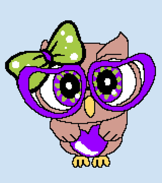 Purple Owl  Crochet Graphghan Pattern