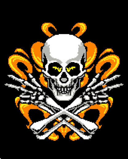 Skull On Fire Graphghan Crochet Pattern