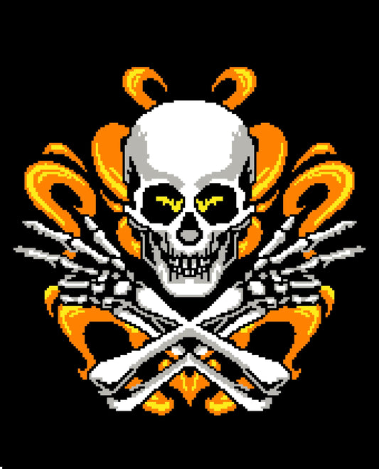 Skull On Fire Graphghan Crochet Pattern