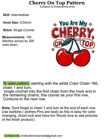 Cherry On Top Graphghan Crochet Pattern
