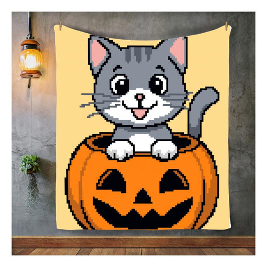 Kitty Pumpkin C2c Graphghan Crochet Pattern