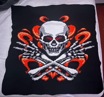 Skull On Fire Graphghan Crochet Pattern