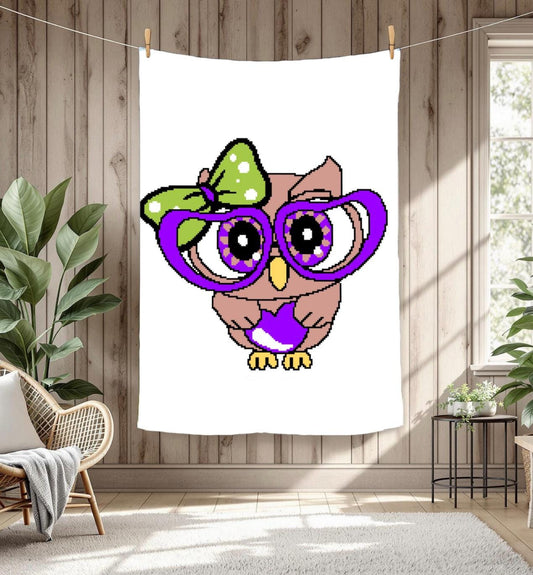 Purple Owl  Crochet Graphghan Pattern