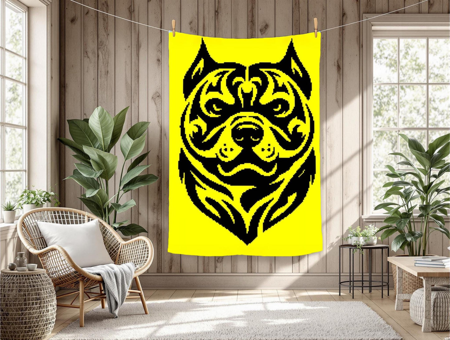 Pitbull Tribal Crochet Graphghan Pattern