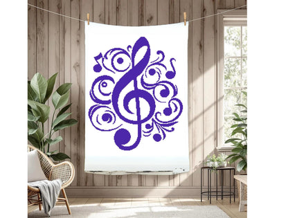 Love Of Music Crochet Graphghan Pattern, Valentines Graphghan