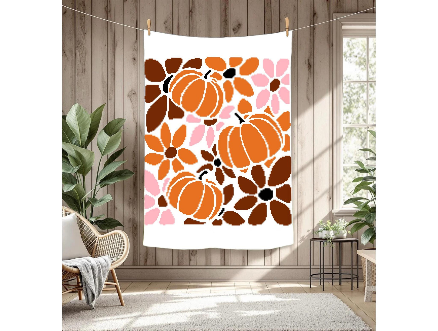 Pumpkin  Patchy Crochet Graphghan Pattern