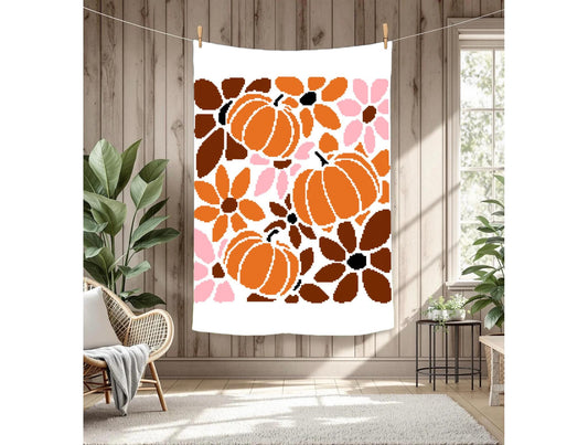 Pumpkin  Patchy Crochet Graphghan Pattern