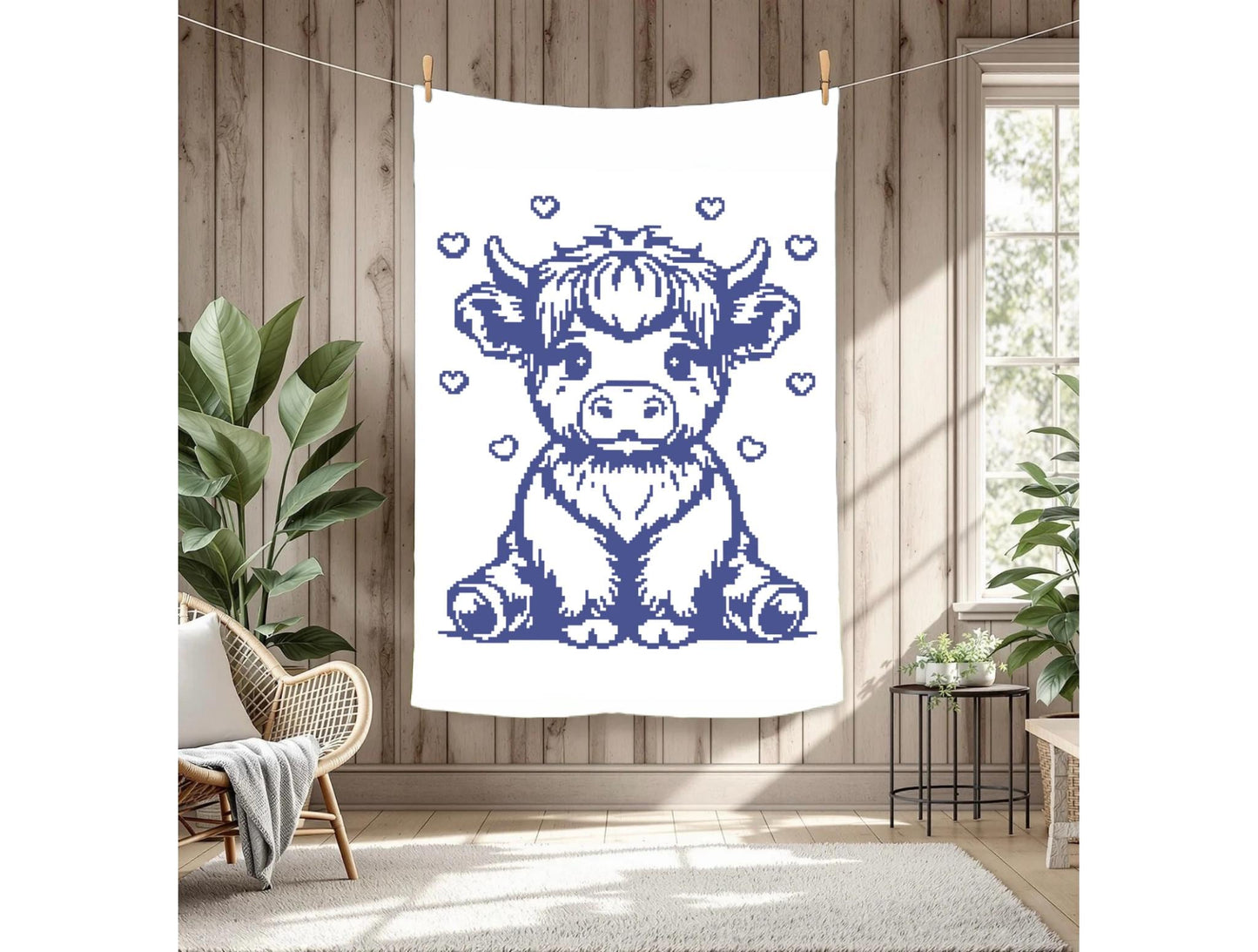 Daisy cow Crochet Graphghan Crochet Pattern