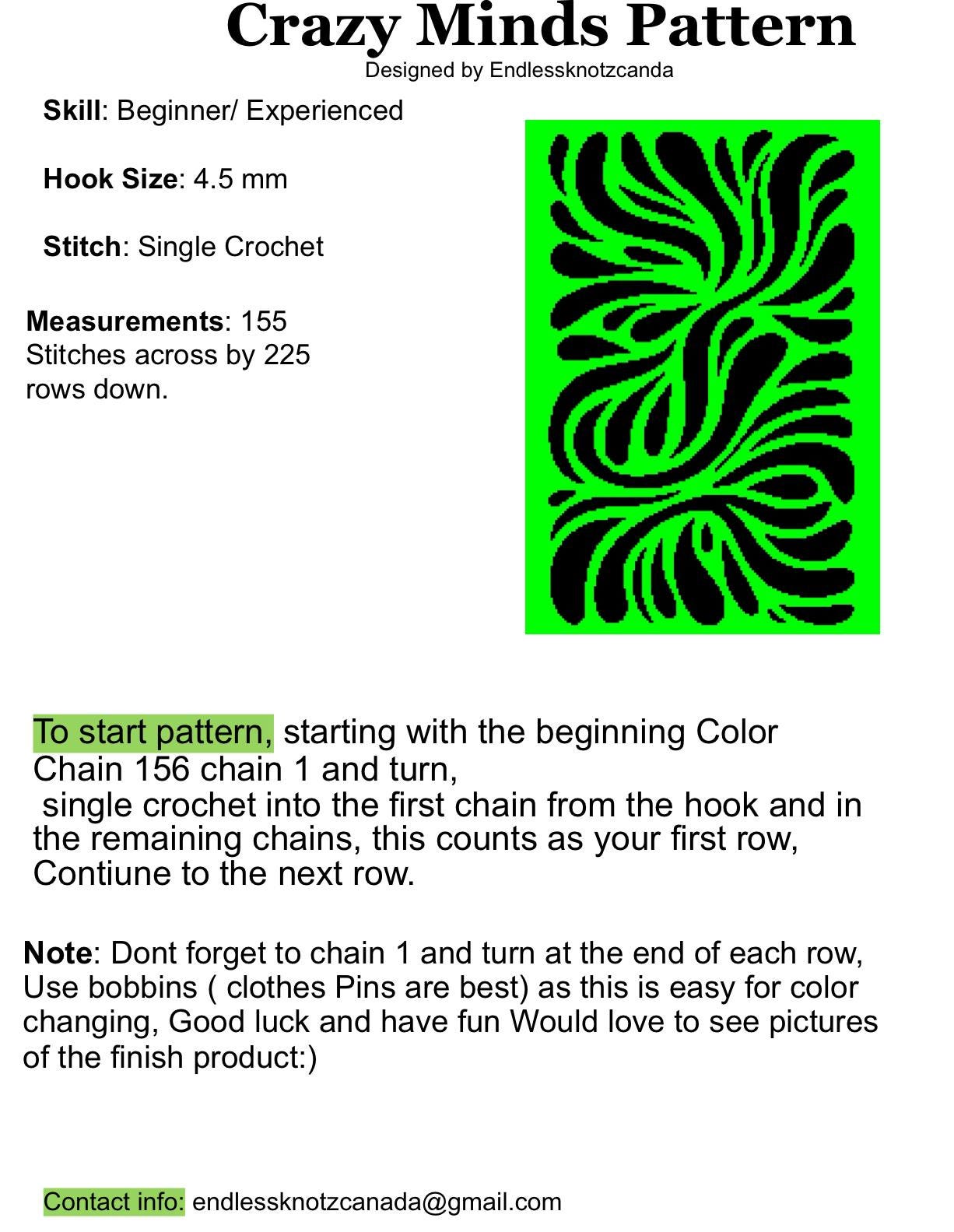 Crazy Minds Crochet Graphghan Pattern