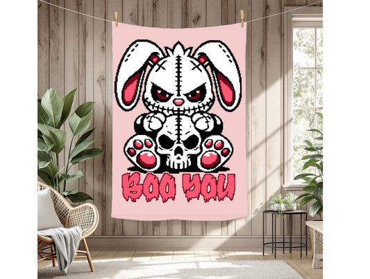 Boo you Bunny Crochet Graphghan Pattern