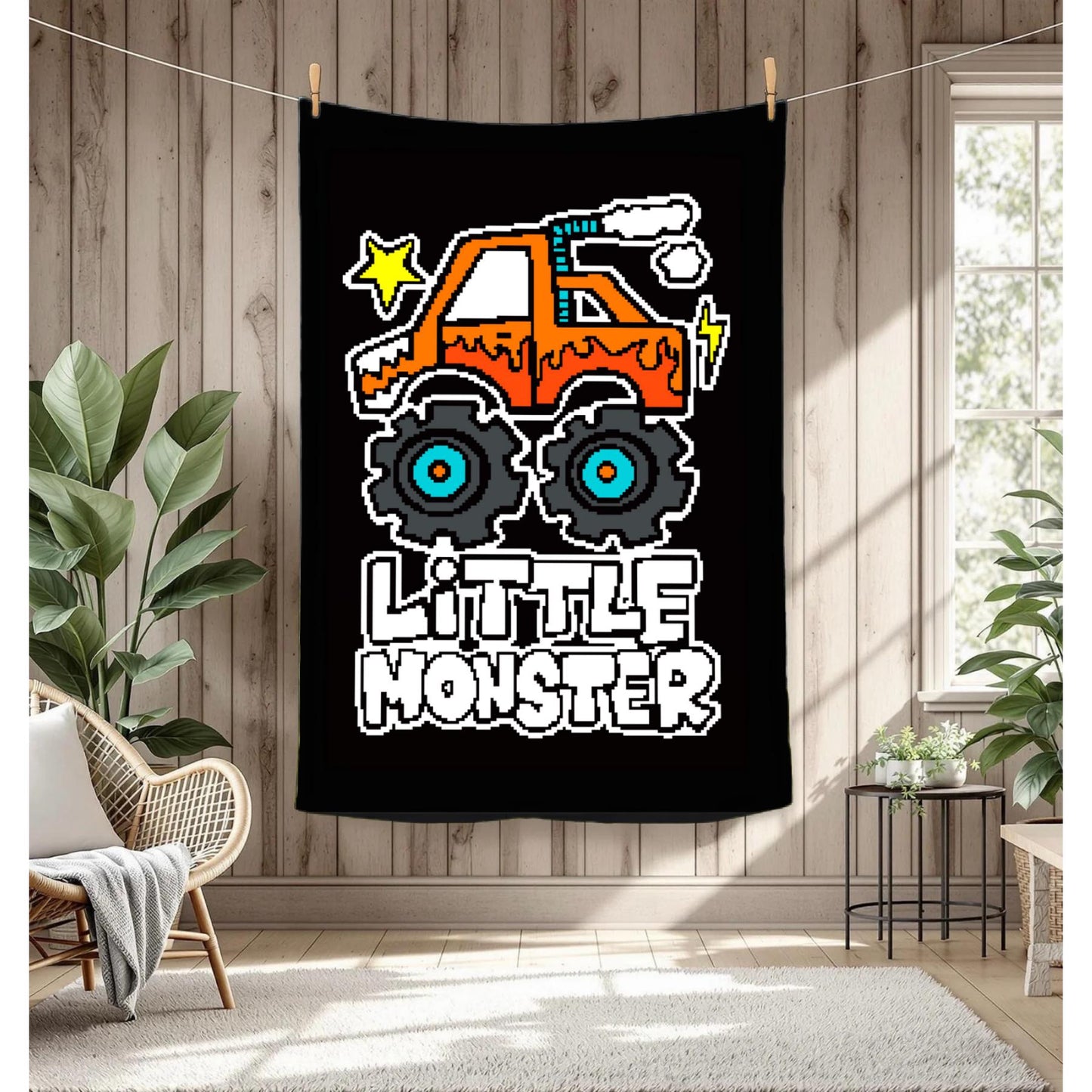 Little Monster Truck Graphghan Pattern