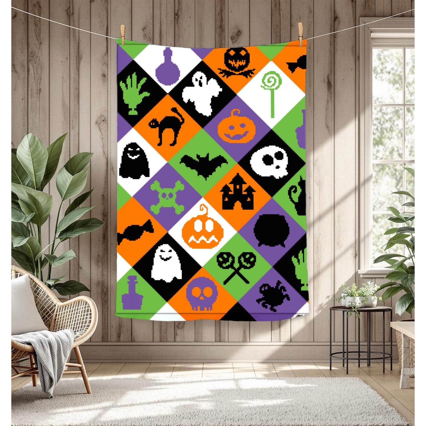 Diamonds of Halloween Graphghan Crochet Pattern