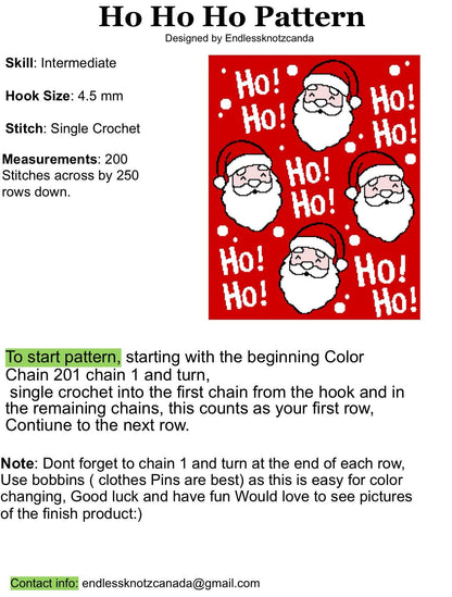 Ho Ho Ho Crochet Graphghan Pattern