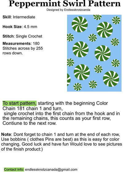 Peppermint Candy Crochet Graphghan Pattern