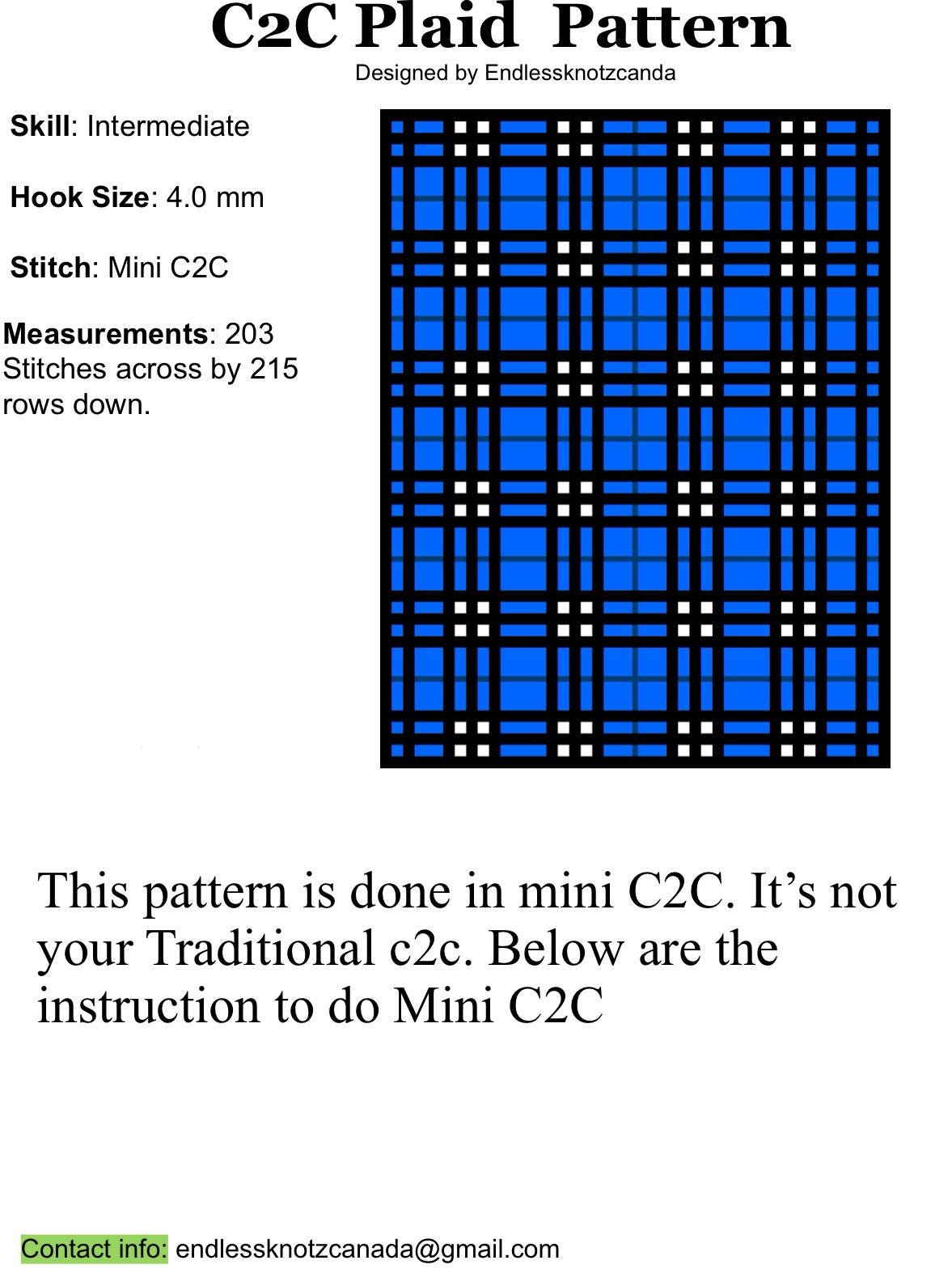 C2C Plaid Crochet Graphghan Pattern