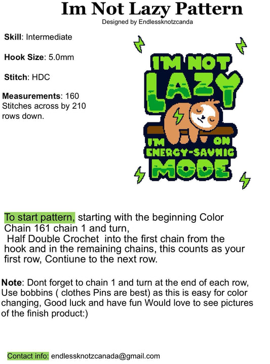 I’m Not Lazy Crochet Graphghan Pattern