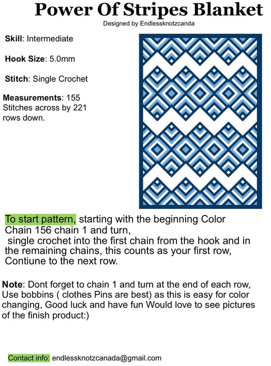 Power Of Stripes Blanket Graphghan/tapestry Crochet Pattern