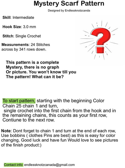 Mystery  Scarf Pattern Graphghan Crochet Pattern