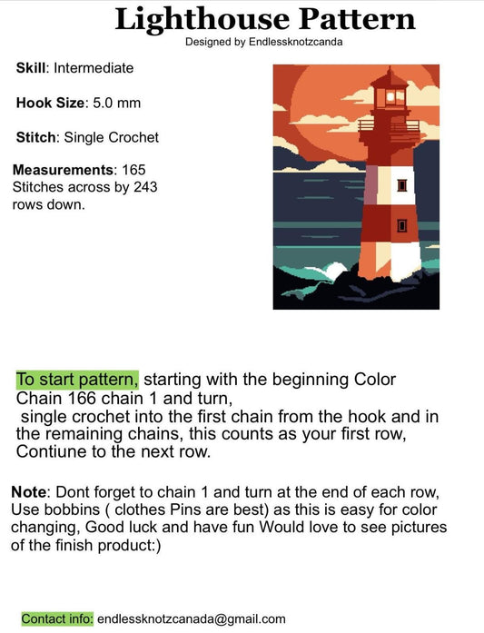 Lighthouse Crochet Graphghan Pattern