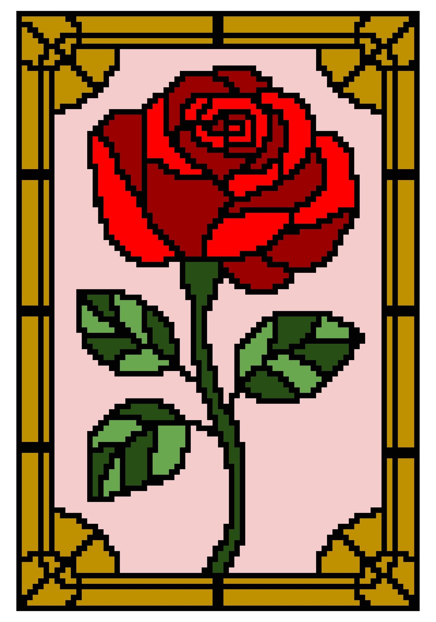 Stained Glass Rose Tapestry Crochet Graphghan Pattern