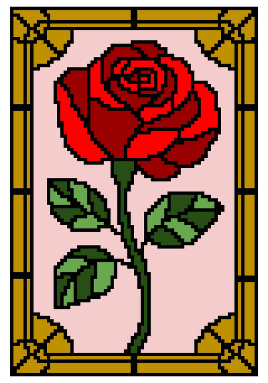 Stained Glass Rose Tapestry Crochet Graphghan Pattern