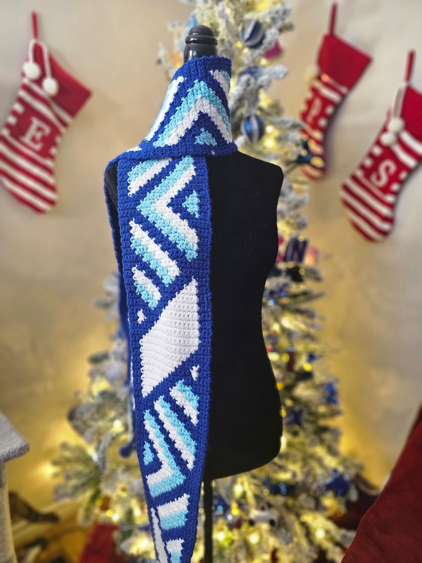 I’m Blue Stripes Scarf Graphghan/tapestry Crochet Pattern