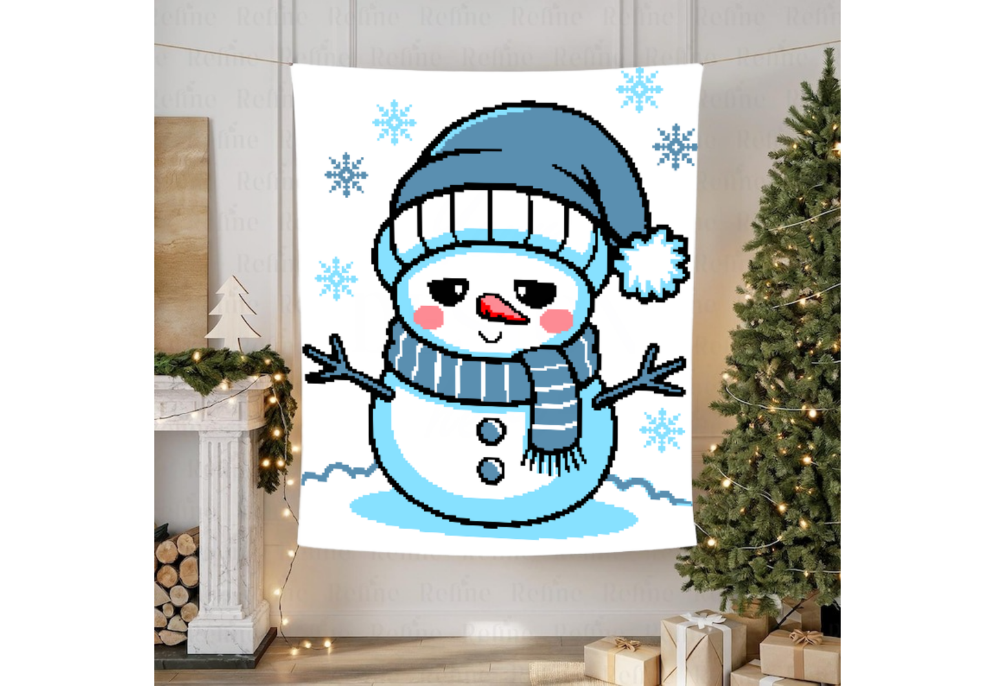 Snowman Hug Crochet  Graphghan Pattern