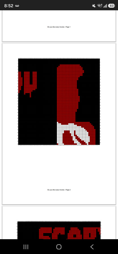 Ghost face scary movie pillow Graphghan Crochet Pattern