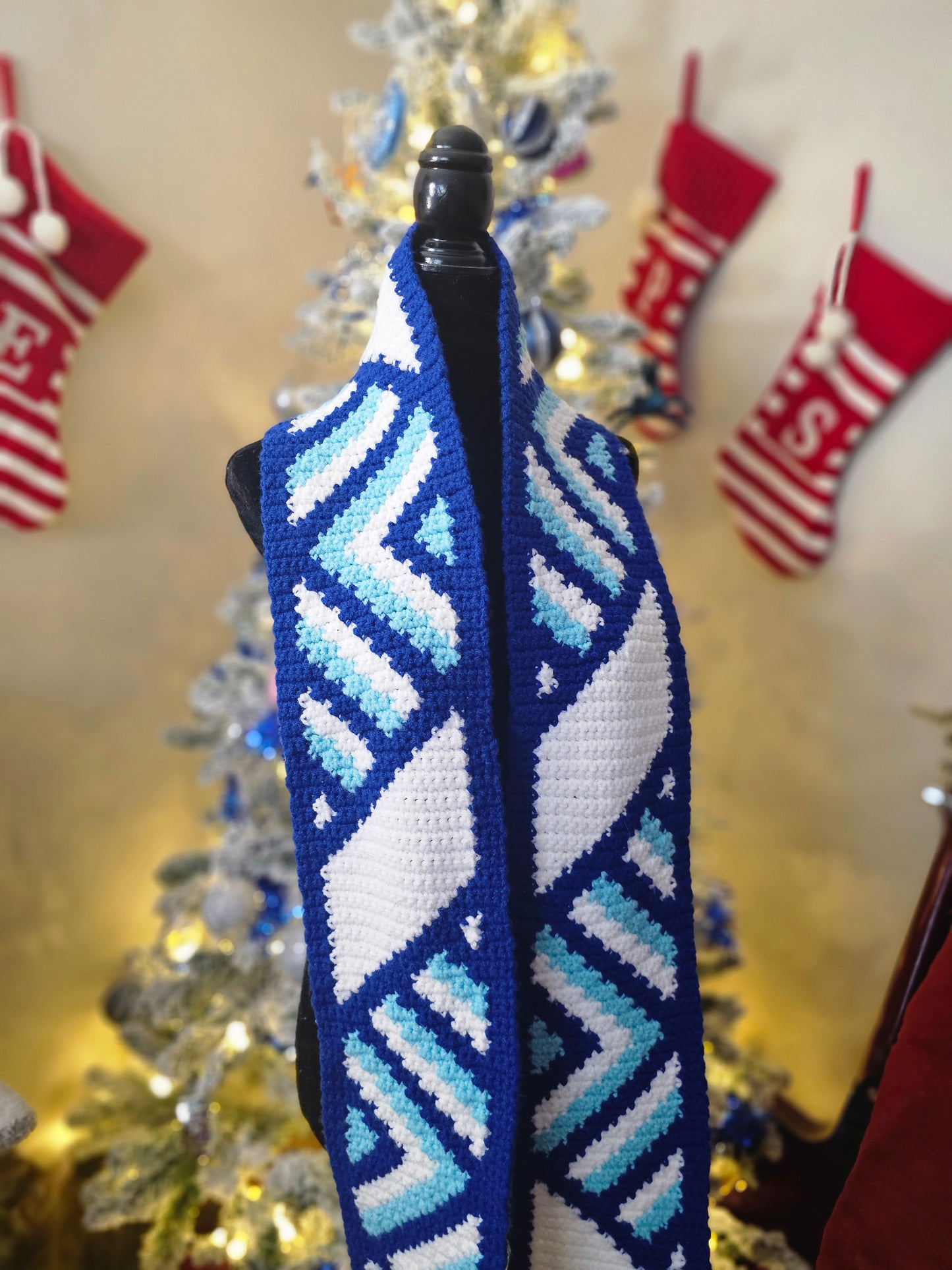 I’m Blue Stripes Scarf Graphghan/tapestry Crochet Pattern